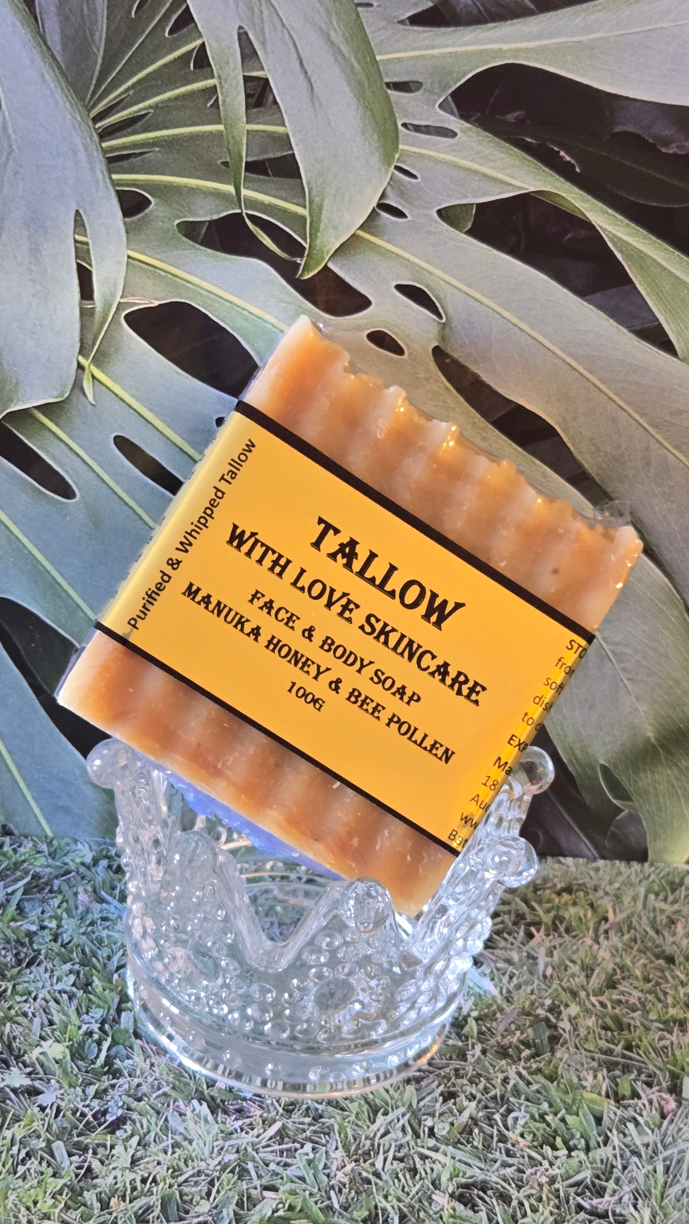 Tallow Face And Body Soap With Manuka Honey And Bee Pollen